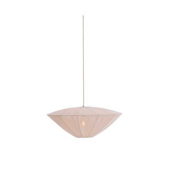 Kreminės spalvos kabantis šviestuvas su tekstiliniu gaubtu Satilla – Light & Living-image-1