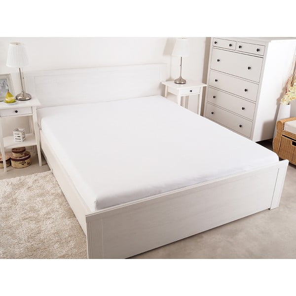 Paklodė baltos spalvos su guma 200x220 cm – B.E.S.-image-2