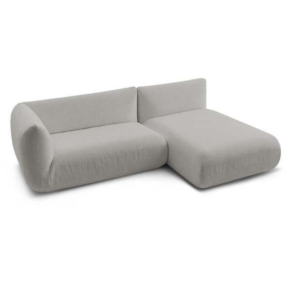 Smėlio spalvos velvetinė kampinė sofa (dešinysis kampas) Lecomte - Bobochic Paris-image-4