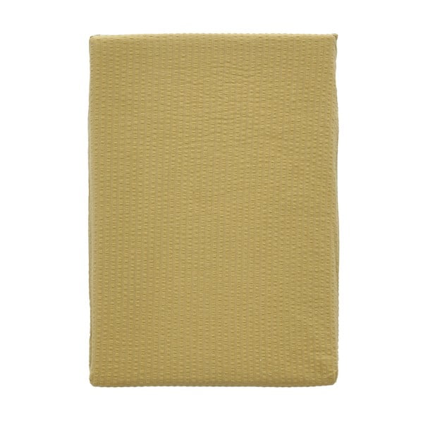 Geltona ekologiškos medvilnės patalynė 200x140 cm Wave Straw - Södahl-image-2