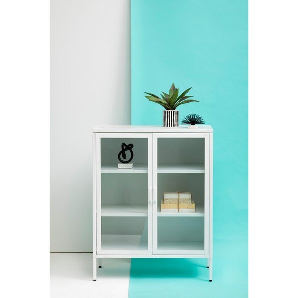 Baltos spalvos iš plieno vitrina 80x102x40 cm Acier – Premier Housewares-image-1