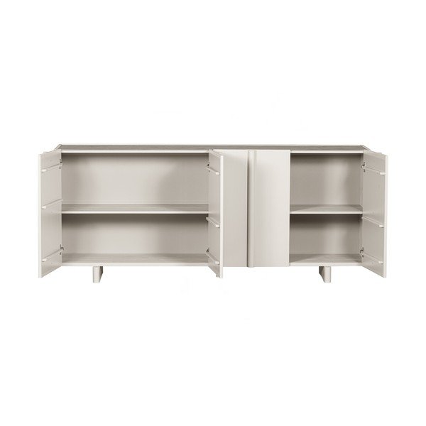 Žema šoninė spintelė kreminės spalvos iš pušies masyvo 200x85 cm Basu – WOOOD-image-3