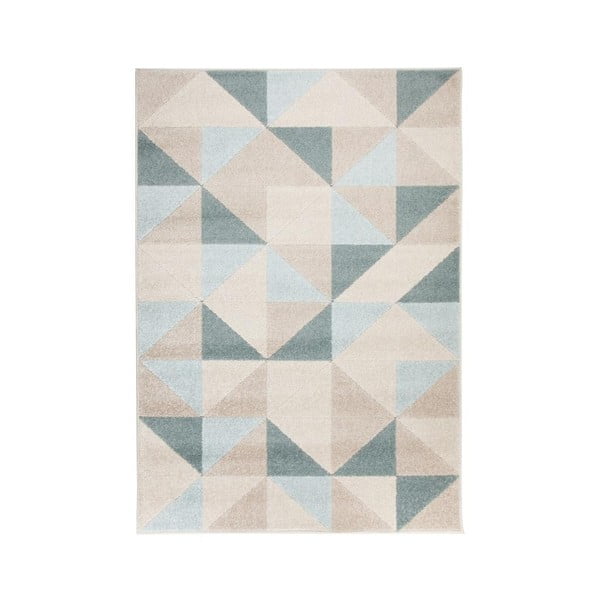 Smėlio ir mėlynos spalvos kilimas Flair Rugs Urban Triangle, 200 x 275 cm