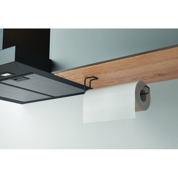 Černý nástěnný držák na kuchyňské utěrky Metaltex-image-1
