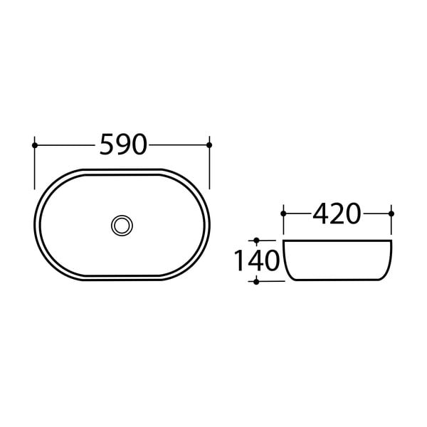Iš keramikos praustuvas pilkos spalvos 59x42 cm Dalma – Sapho-image-4