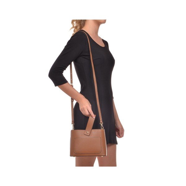Konjako rudos spalvos odinė rankinė Roberta M Sassa Cognac-image-4
