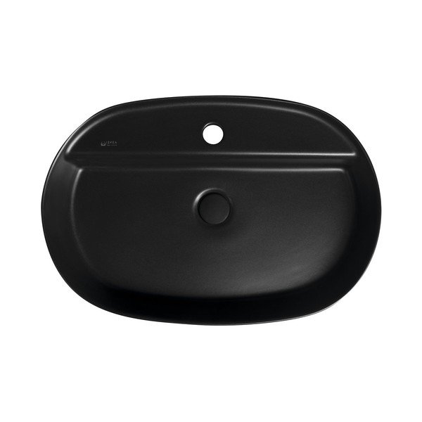 Iš keramikos praustuvas juodos spalvos 60x40 cm Infinity Oval – Sapho-image-2
