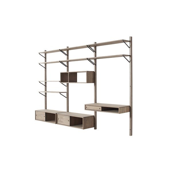 Ąžuolo medienos lentyna WOOOD "Gyan" sieniniam rinkiniui-image-3