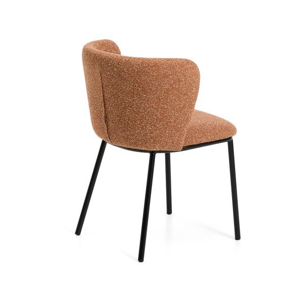 Terakotos spalvos iš audinio valgomojo kėdė Ciselia – Kave Home-image-4