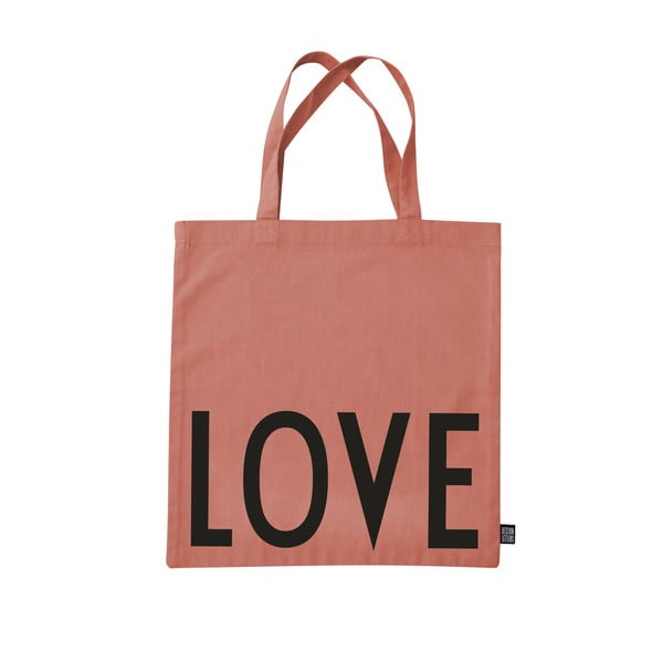 Tamsiai rožinis drobinis krepšys Design Letters Love