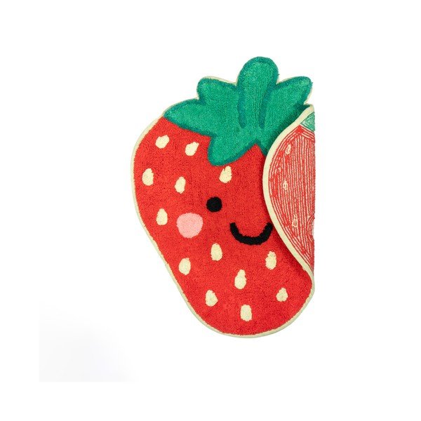 Raudonos spalvos iš medvilnės vaikiškas kilimas 60x52 cm Strawberry – Sass & Belle-image-1