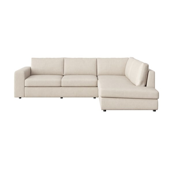 Smėlio spalvos iš velveto kampinė sofa (su dešiniuoju kampu/„L“ formos) Baga – Rodier