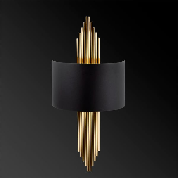 Juodos spalvos/auksinės spalvos sieninė lempa Rayi – Opviq lights-image-3