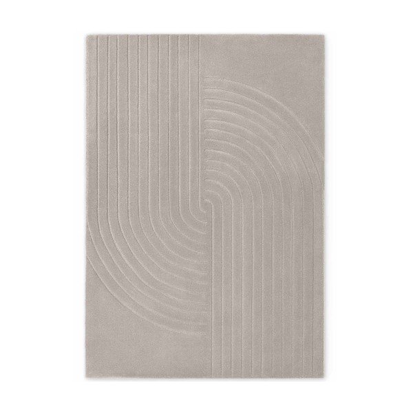 Rankų darbo šviesiai pilkos spalvos iš vilnos kilimas 80x150 cm Arcura – Vikosa