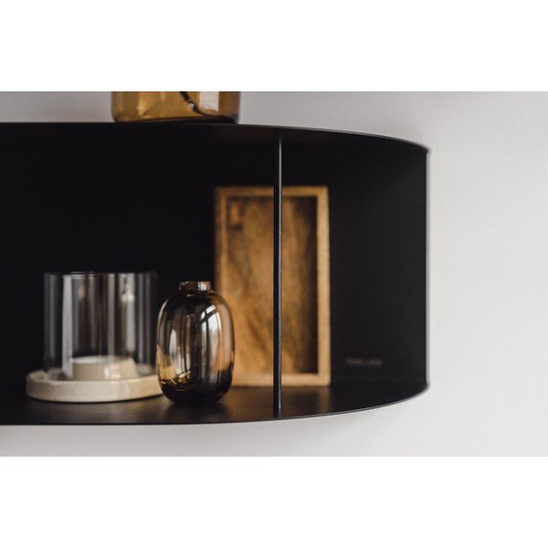 Juodos spalvos iš metalo kelių aukštų sieninė lentyna 60 cm Lina – noo.ma-image-3