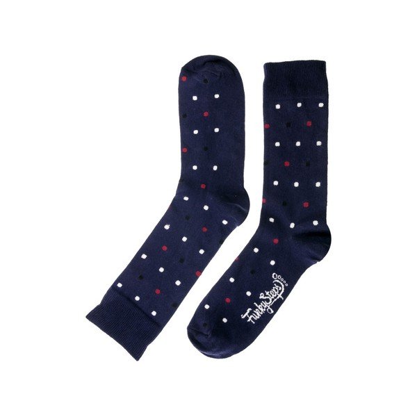 Tamsiai mėlynos "Funky Steps Dots" kojinės, 39-45 dydžio