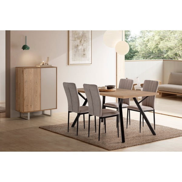 Valgomojo kėdės šviesiai pilkos spalvos 4 vnt. Holly – Marckeric-image-1