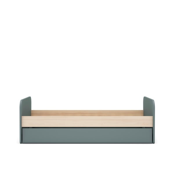 Pilkai žalios spalvos ištraukiama vaikiška lova iš pušies su sandėliavimo vieta su lovos grotelėmis 90x200 cm Esteban – Marckeric-image-1