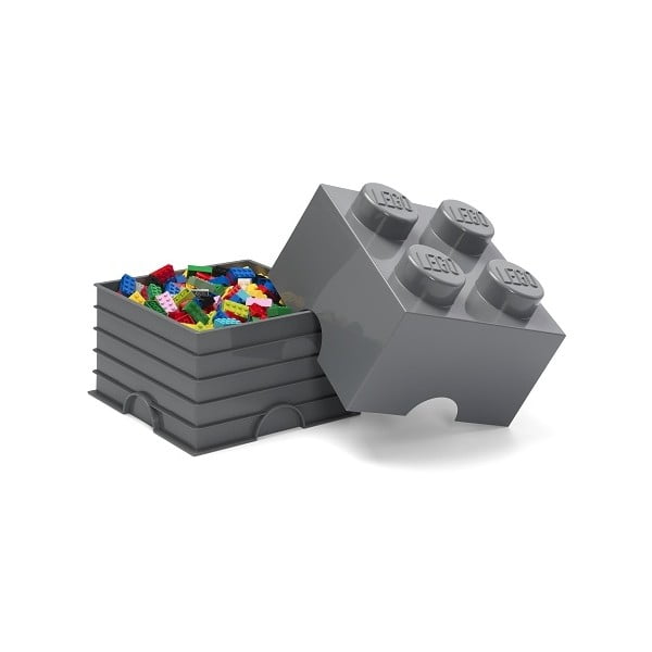 Vaikiška tamsiai pilka daiktų saugojimo dėžė LEGO® Square-image-3