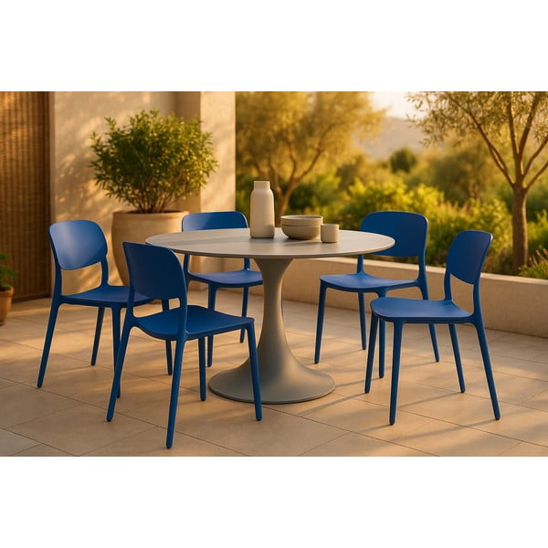 Mėlynos spalvos plastikinė sodo kėdė Hébé – Bonami Essentials-image-1