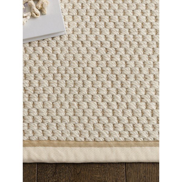 Apverčiamas/rankų darbo kreminės spalvos iš vilnos mišinio kilimas 80x160 cm Korra Double Loop – Asiatic Carpets-image-2