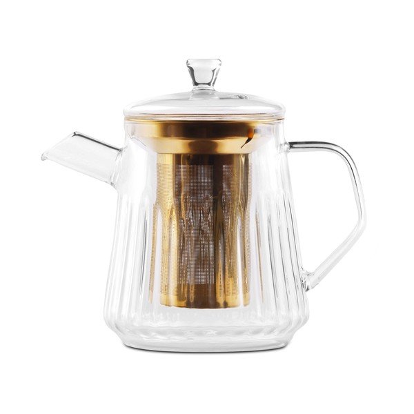 Auksinės spalvos iš stiklo su koštuvu arbatinukas 900 ml Mia – Vialli Design