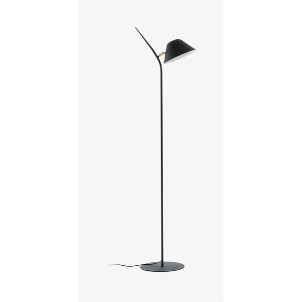 Juodos spalvos pastatomas šviestuvas (aukštis 152 cm) su metaliniu gaubtu Aurelia – Kave Home-image-3