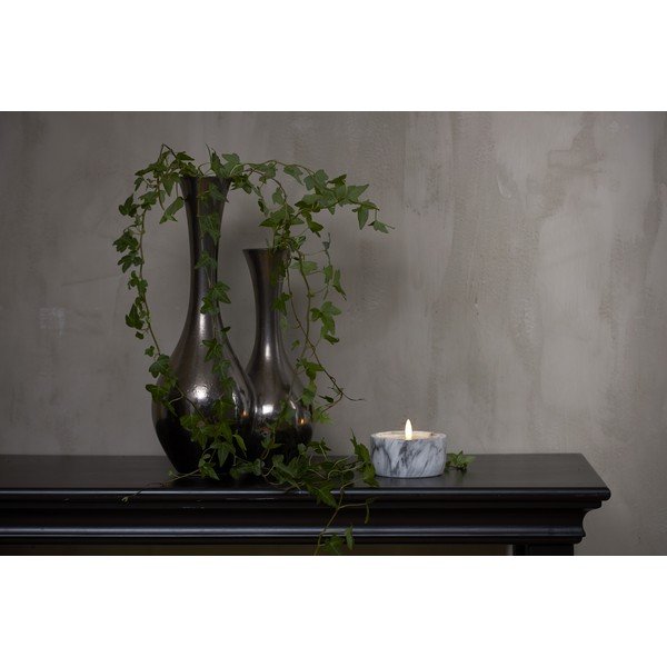 Pilkai baltos spalvos betoninė LED žvakė Star Trading Flamme Marble, aukštis 7,5 cm-image-2
