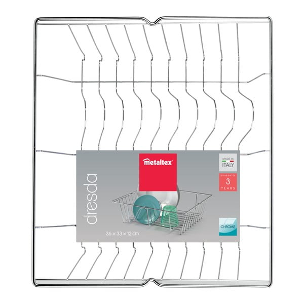 Blizgantis sidabrinis indų džiovinimo padėklas Metaltex Dresda-image-1