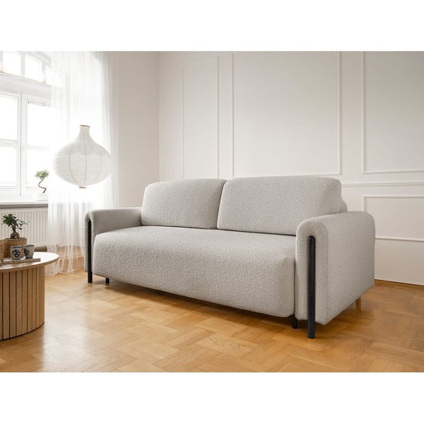 Pilkai smėlinės spalvos iš boucle sulankstoma/su sandėliavimo vieta sofa 244 cm Arcadova – ELTAP-image-3