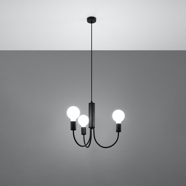 Kabantis šviestuvas juodos spalvos ø 45 cm Karim – Sollux-image-4