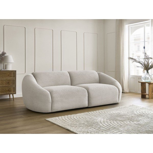 Smėlio spalvos sofa iš kordinio velveto 250 cm Tina – Bobochic Paris-image-1