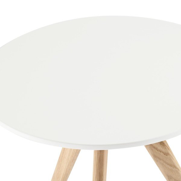 Baltas žurnalinis staliukas su ąžuolinėmis kojomis Furnhouse Life, Ø 40 cm-image-4