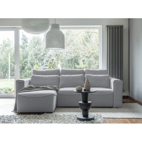 Šviesiai pilka kampinė sofa-lova (modulinė) Homely Tommy - Miuform-image-1