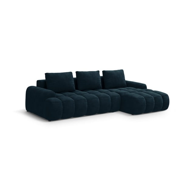 Smaragdinės spalvos iš velveto sulankstoma/su sandėliavimo vieta kampinė sofa (su dešiniuoju kampu/su gultu) Linz – Cosmopolitan Design-image-2
