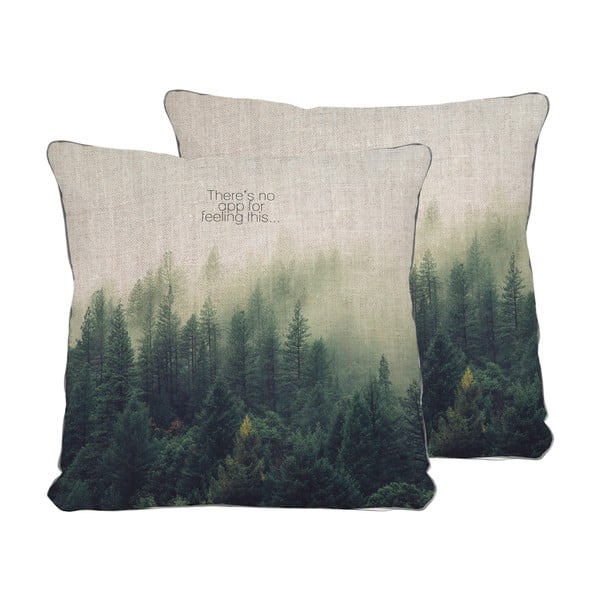 Žalios ir smėlio spalvos pagalvė Tierra Bella No App, 45 x 45 cm