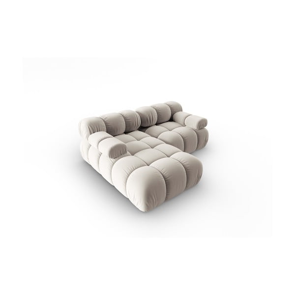 Iš velveto modulinė kampinė sofa smėlio spalvos (su kairiuoju kampu) Bellis – Micadoni -image-4