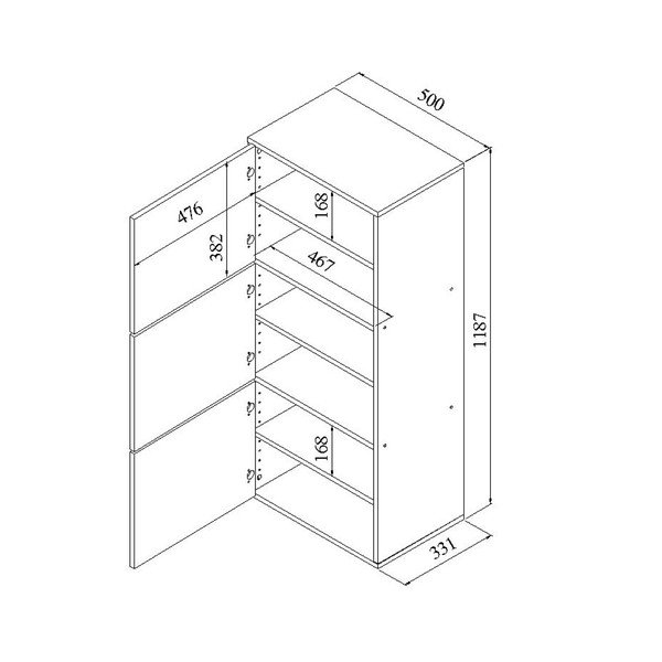 Symbiosis Bamboo juoda batų spintelė su baltu korpusu-image-2