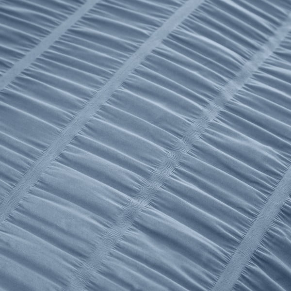 Mėlynos spalvos iš banguotos tekstūros dvigulė/itin ilga patalynė 230x220 cm Seersucker – Catherine Lansfield-image-4