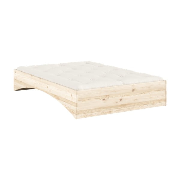 Natūralios spalvos iš pušies masyvo dvigulė lova be galvūgalio 140x200 cm Orbit – Karup Design-image-4