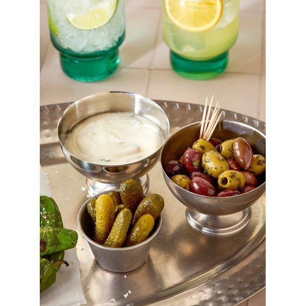 Skirta serviravimui sidabrinės spalvos iš metalo mažas dubuo 110 ml Serve – BonBistro-image-1