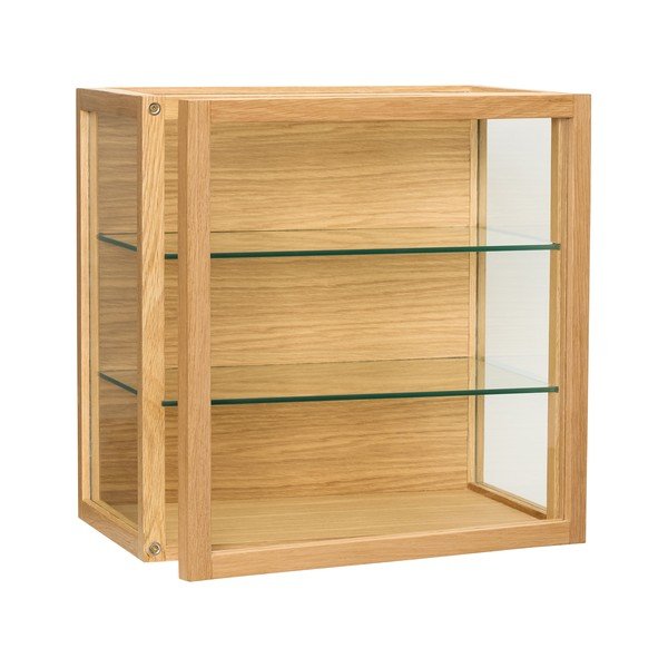 Natūralios spalvos pakabinama vitrina iš ąžuolo 40x40x27 cm Poetic – Hübsch-image-3