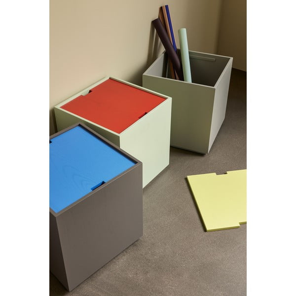 Iš uosio masyvo skrynia geltonos spalvos/pilkos spalvos 40x45 cm Vault – Hübsch-image-4