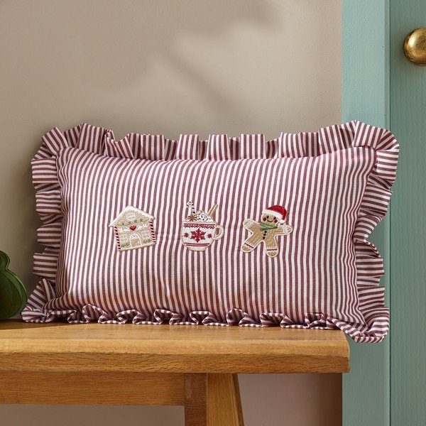 Dekoratyvinė pagalvėlė su Kalėdų motyvu 30x50 cm Christmas Gingerbread Stripe – Catherine Lansfield-image-1