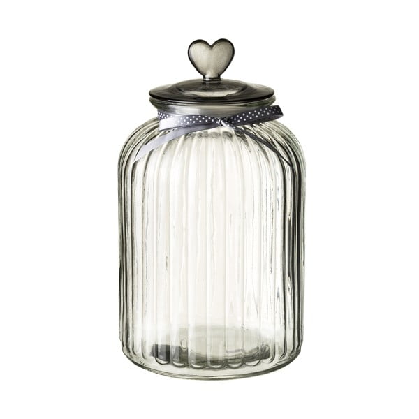 Stiklinis indas su sidabriniu dangteliu "Unimasa Heart", 5,4 l
