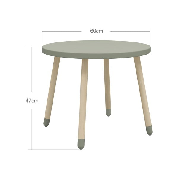 Šviesiai žalias vaikiškas staliukas Flexa Dots, ø 60 cm-image-2
