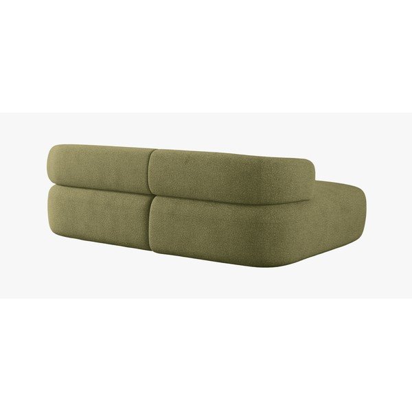 Žalios spalvos kampinė sofa iš boucle (su kairiuoju kampu/su gultu) Jenny – Micadoni -image-3