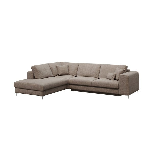 Tamsios smėlio spalvos kampinė sofa-lova Devichy Rothe, kairysis kampas-image-2