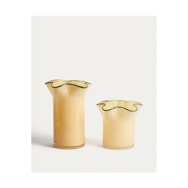 Geltonos spalvos iš stiklo  vaza (aukštis 19,5 cm) Endasi – Kave Home-image-3