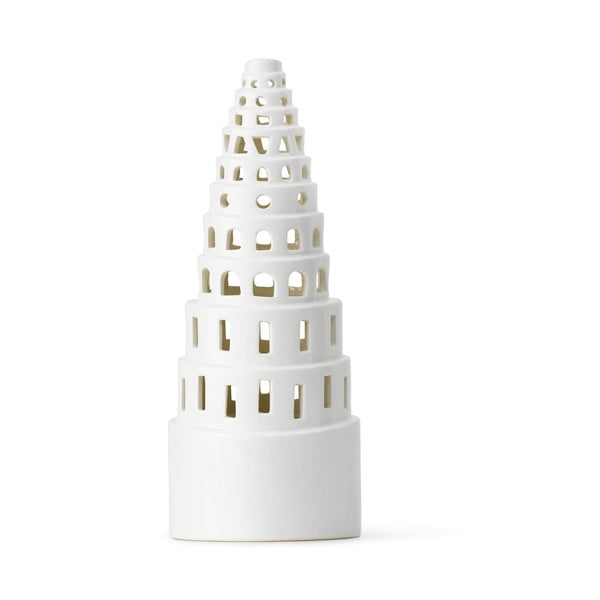 Balta keramikinė kalėdinė žvakidė Kähler Design Lighthouse, ø 9 cm